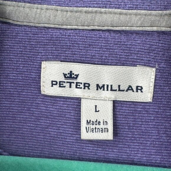 Peter Millar Purple 1/4 Zip Fleece Pullover Mens Size L - Picture 3 of 7